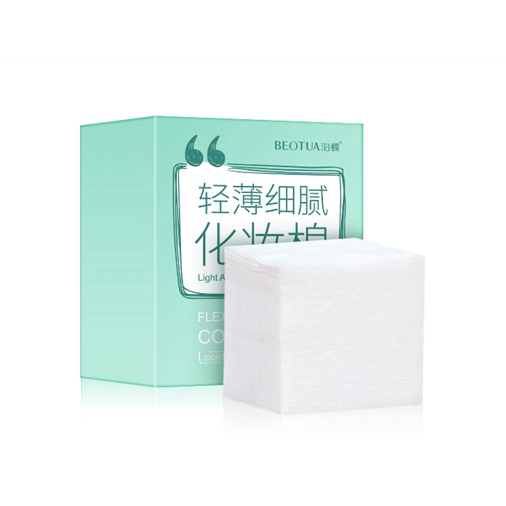 [Hàng mới về] Hộp 100 bông tẩy trang làm từ cotton tự nhiên màu trắng