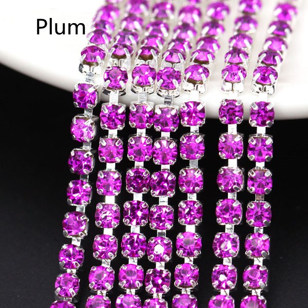 Chuỗi dây đá giả dìa 1 yard nhiều màu sắc tùy chọn làm đồ trang sức