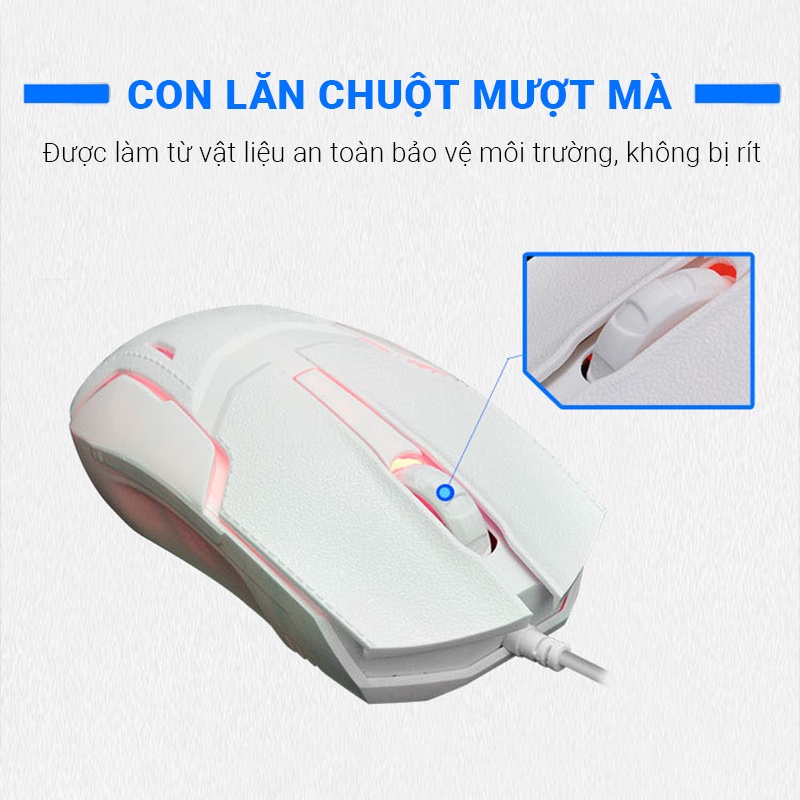 Chuột máy tính gaming có dây cảm biến quang nhanh nhạy chính xác, chuyên dành cho chơi game, làm việc văn phòng đều được