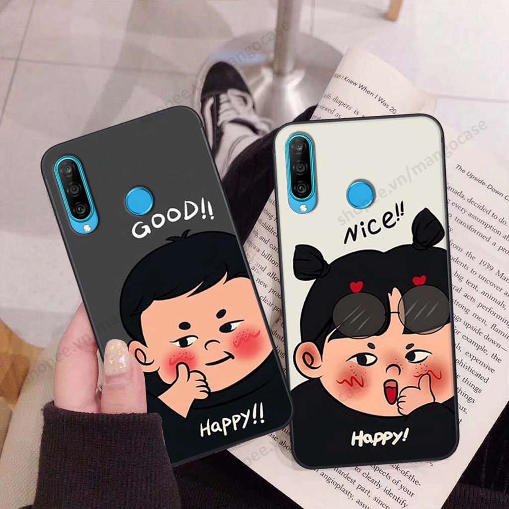 Ốp lưng Huawei Nova 4e / P30 Lite in hình happy nice, bé gấu đáng yêu