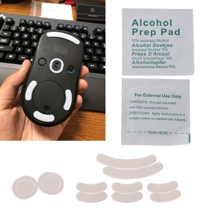 Set 2 Miếng Dán Chân Chuột Không Dây G Pro Viền Cong Màu Trắng
