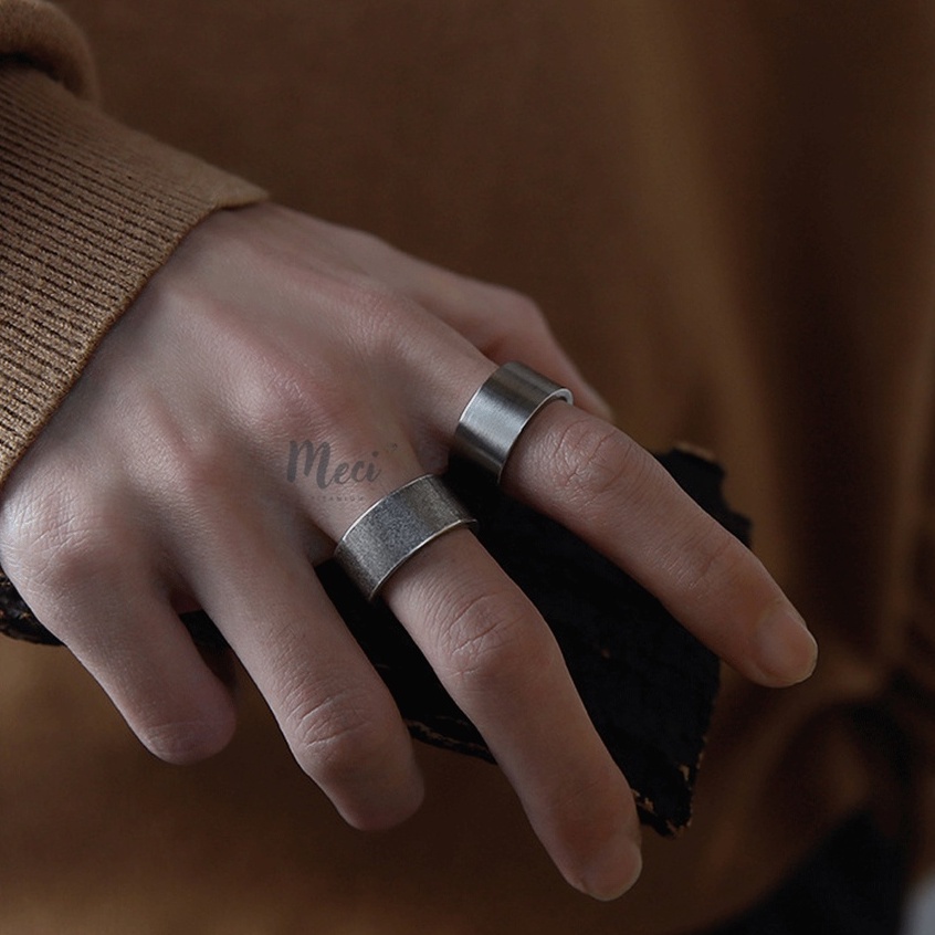 Nhẫn nam nữ thép titan không gỉ trơn phong cách unisex, cá tính | MECI TITANIUM NM1