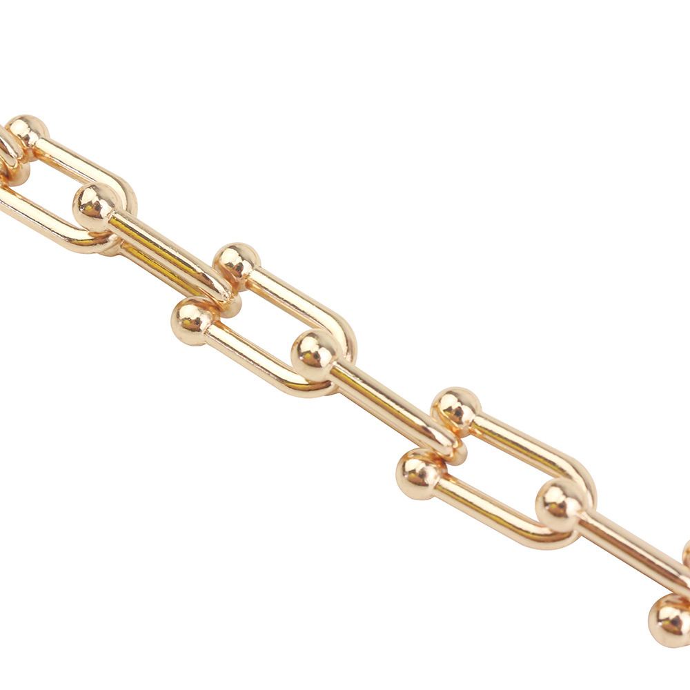 Vòng cổ Dạng Chuỗi Xích Mặt Chữ U Nhiều Màu Phong Cách Punk Thời Trang Cho Nam Và Nữ