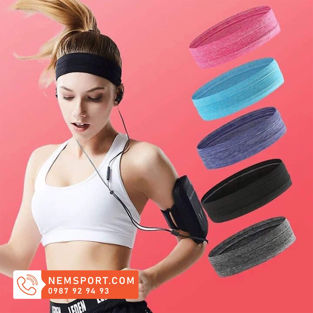 Băng đô thể thao cài đầu headband cotton dùng cho tập gym yoga bóng rổ cầu lông