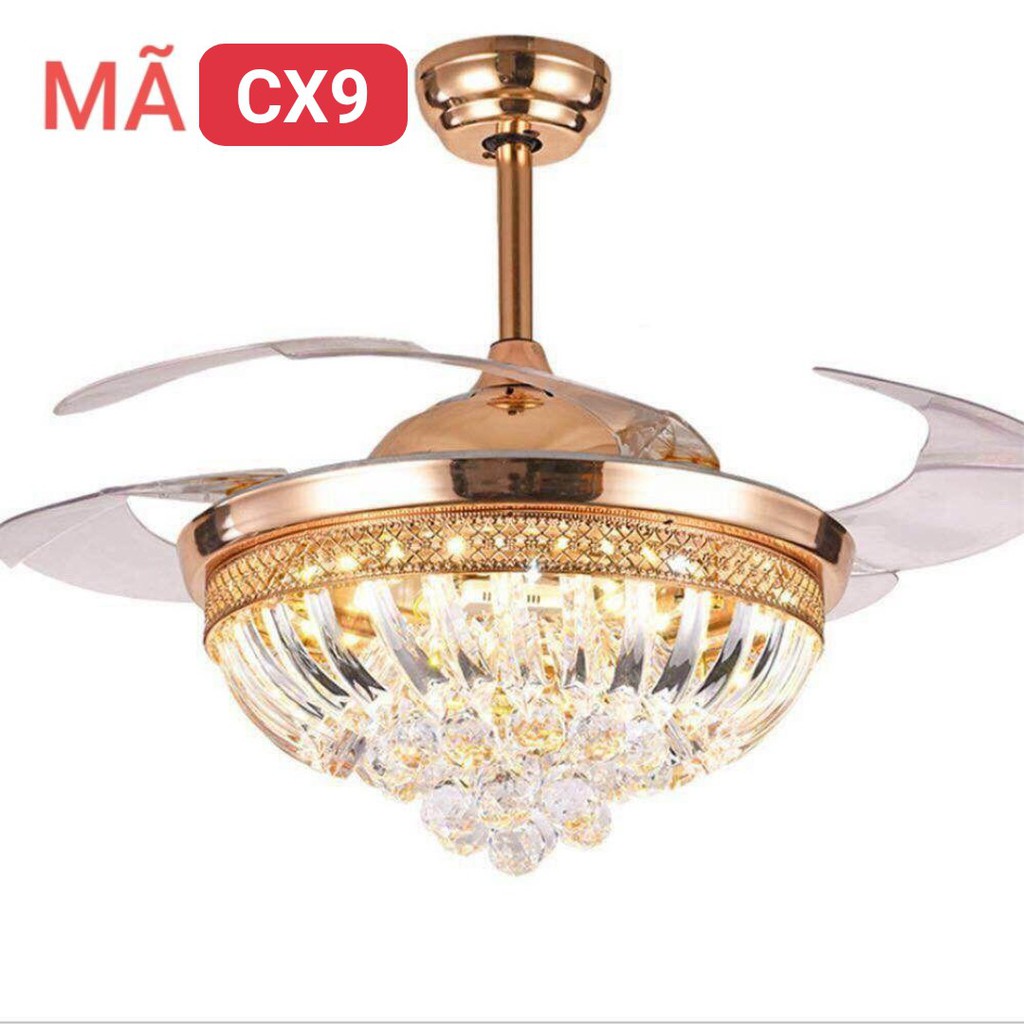 Quạt trần cánh cụp cánh xòe ZJAKNAL công suất 90w có 3 chế độ đèn Led và 3 tốc độ gió[ Bảo hành 5 năm]