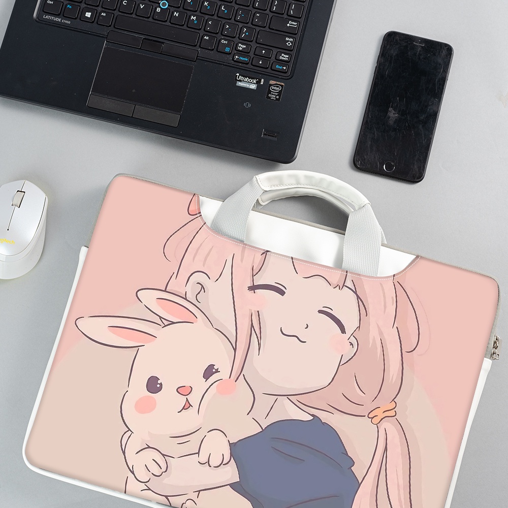 Dễ Thương Túi Đựng Laptop 14 / 15 / 17 Inch Có Dây Đeo Vai Tùy Chỉnh Tiện Dụng Cho Bé Gái