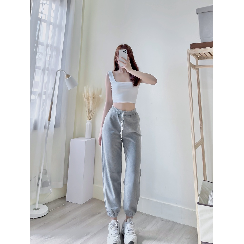 Quần Jogger Nữ Chất Nỉ Tổ Ong Dáng Rộng Siêu Đẹp - CHUPPY - JO10