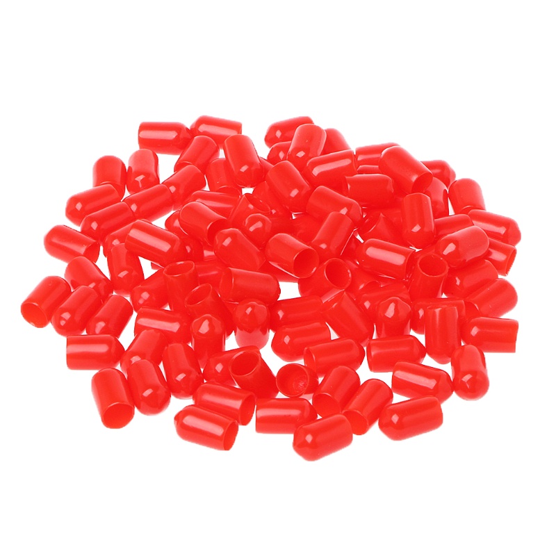 Bộ 100 Nắp Cao Su 6mm Bọc Đầu Nối SMA Chống Bụi Màu Đỏ