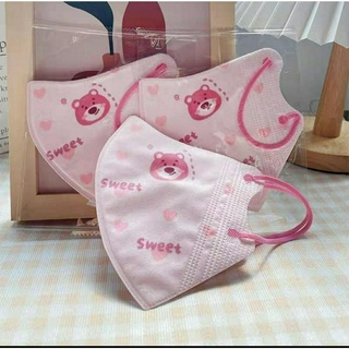 Set 10 chiếc khẩu trang 5d hình gấu gấu dâu lotso