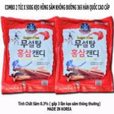 [BÁN SỈ] Kẹo Sâm Không Đường Hàn Quốc Hồng Sâm 365 Bịch 500G FREESHIP Kẹo Sâm Hàn Quốc Chính Hãng