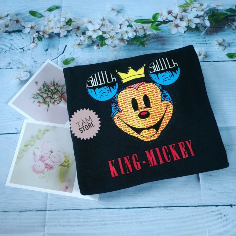 Áo Sweater 3158 unisex hình Mickey- Áo nỉ 2 lớp nam nữ, áo nỉ cotton dày dặn form rộng 65kg