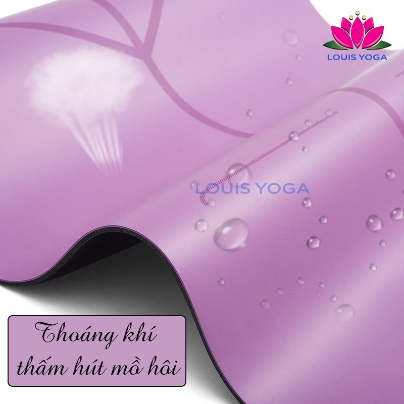 Thảm tập yoga chất liệu cao su chống trơn trượt, thảm yoga in họa tiết đẹp thấm mồ hôi tốt