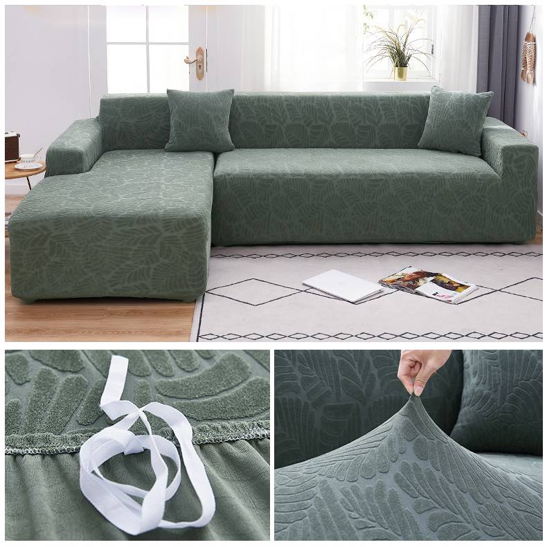 tấm bảo vệ sofa dày Jacquard bọc ghế sofa in rắn cho phòng khách bọc ghế sofa góc bìa trượt hình chữ L