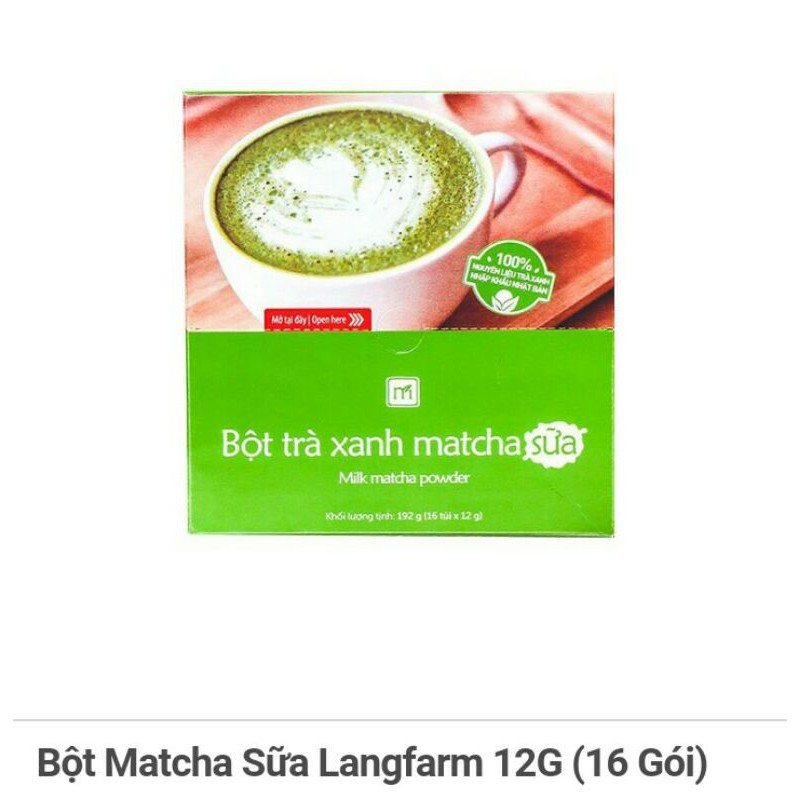Bột Matcha Sữa Langfarm 12G (16 Gói)
