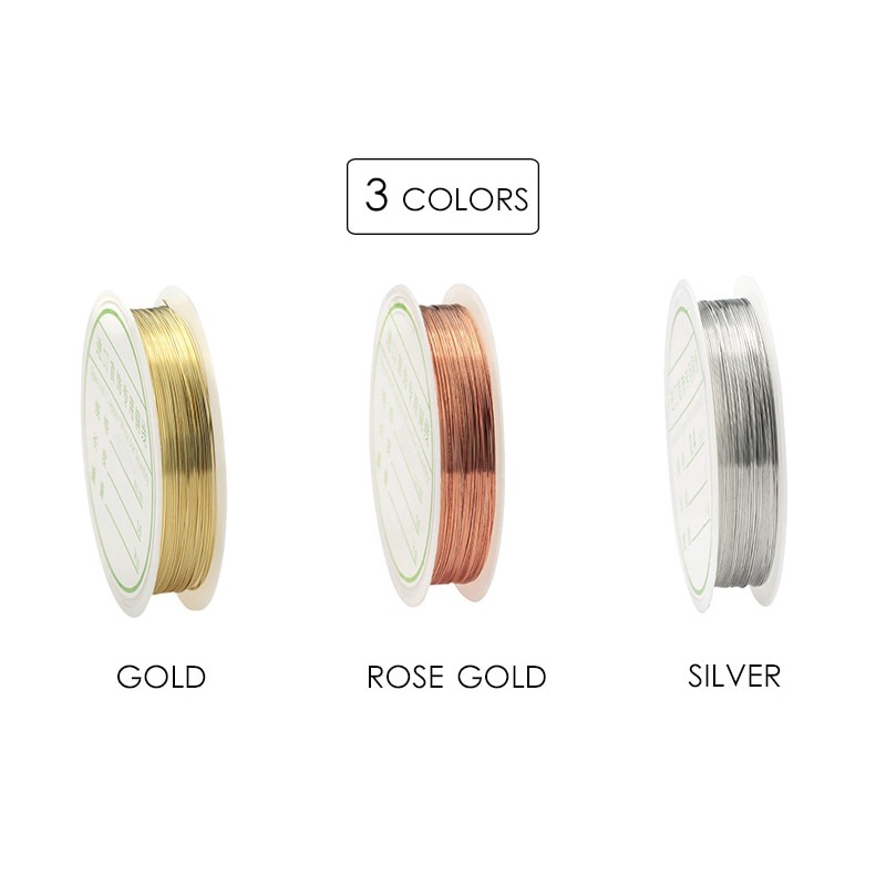 Cuộn Dây Đồng 0.2-1mm Màu Vàng/Vàng/Hồng Làm Vòng Tay/Vòng cổ Thủ Công