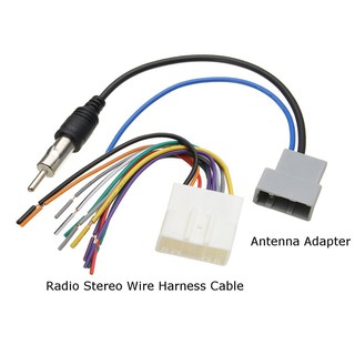 Car DVD Radio Player Stereo Wire Harness Cable Plugs Antenna Adapter For Nissan
