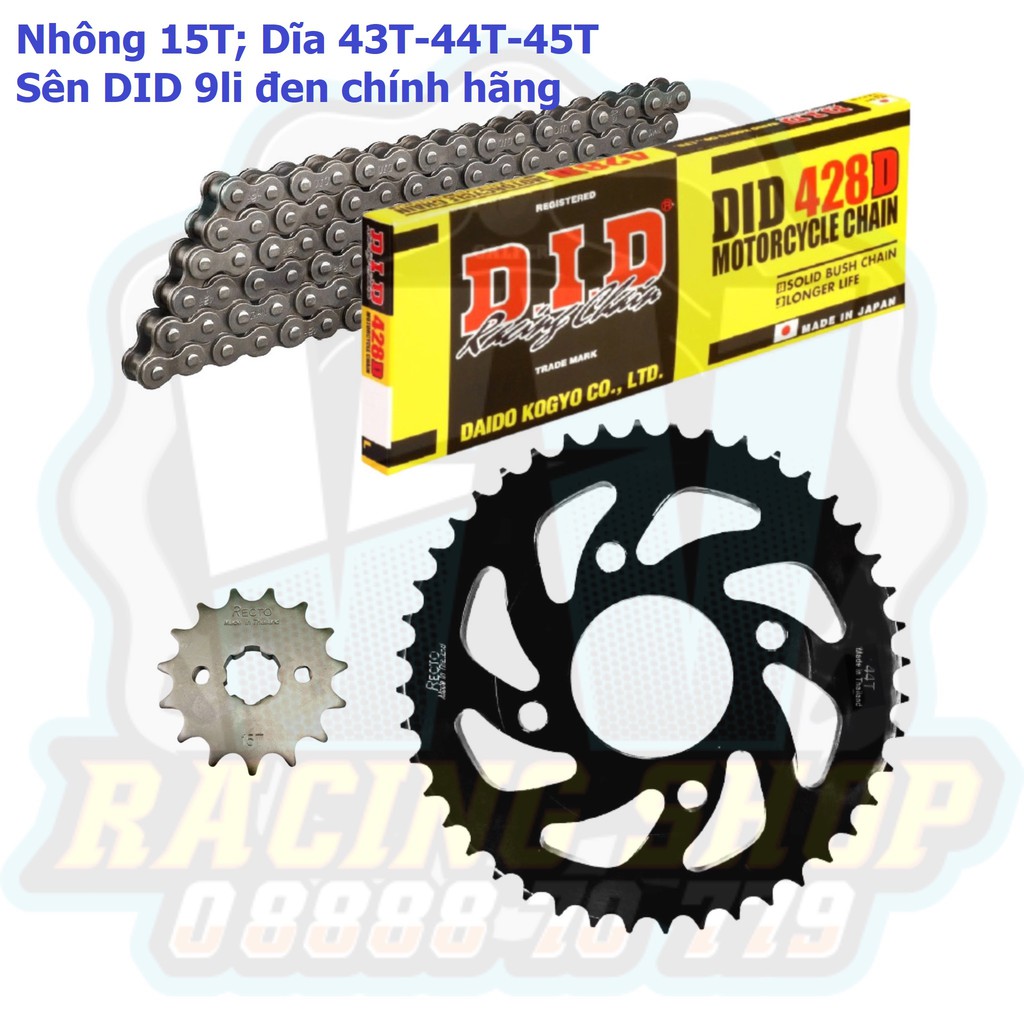 NSD / Nhông Sên Dĩa Recto Sên DID 9ly 428D (Vàng) 9li Cho Winner - Winner X - GTR - Sonic