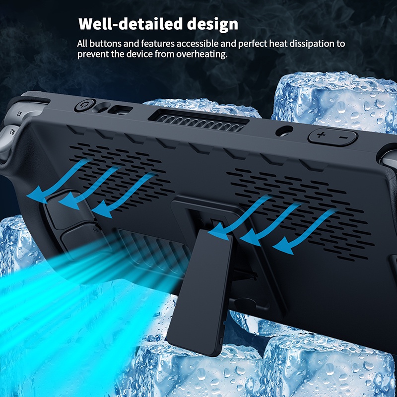 Bộ Ốp TPU 7 Trong 1 Kèm Giá Đỡ Và Miếng Dán Nút Bấm Điều Khiển Chơi Game Hấp