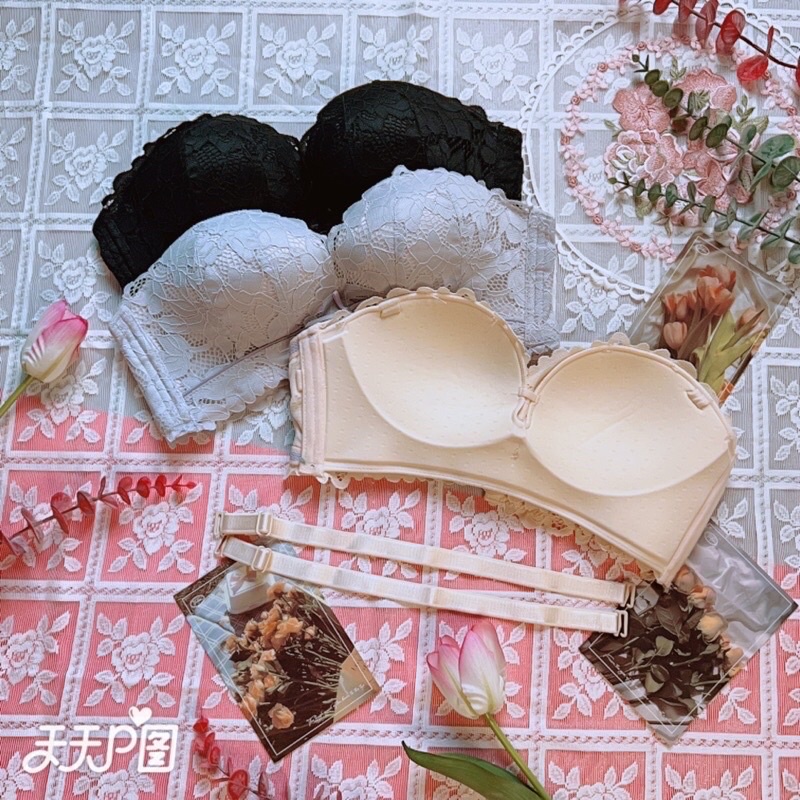 Áo Lót Quây Không Dây Chống Tụt Ren 3D Mút Mỏng Không Gọng - siêu gom ngực,tạo khe ngực quyến rũ, gợi cảm