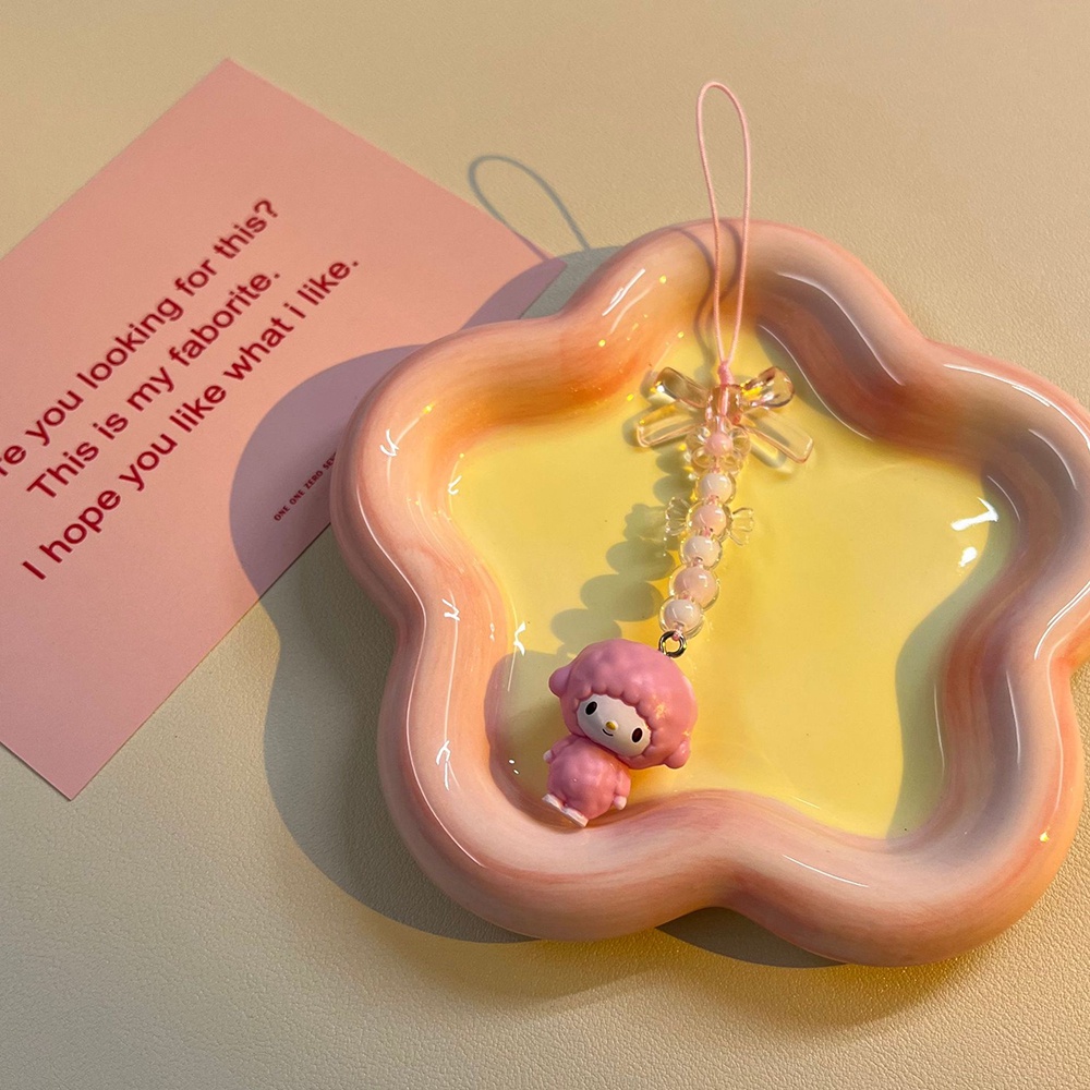 Móc Khóa Điện Thoại Hình Cừu Hồng Dễ Thương Diy