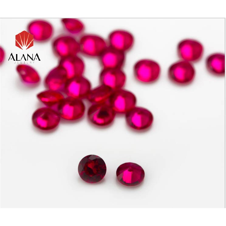 Combo 100 viên đá CZ tròn màu Ruby 8#