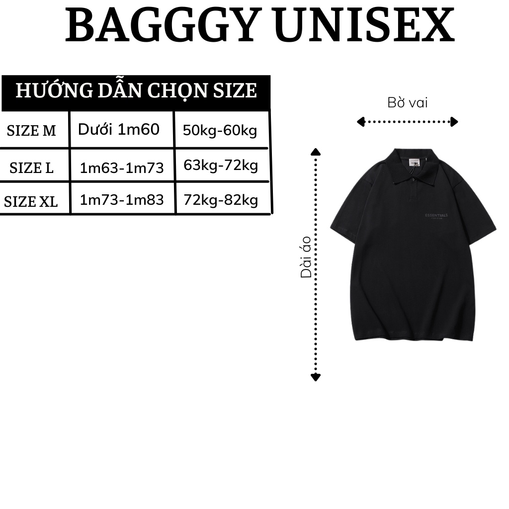 Áo polo nam ESSENTIALS , áo thun nam phản quang ,Baggy Unisex