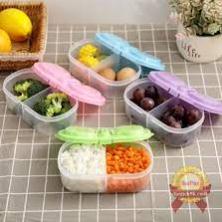 Hộp đựng thức ăn tủ lạnh 2 ngăn có nắp đậy