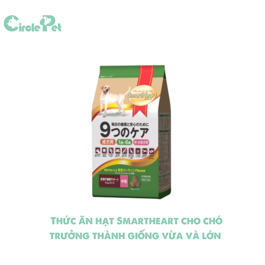 Thức Ăn Hạt Smartheart Cho Chó Trưởng Thành Giống Vừa Và Lớn Vị Cừu Và Gạo Túi 1kg - Circle Pet