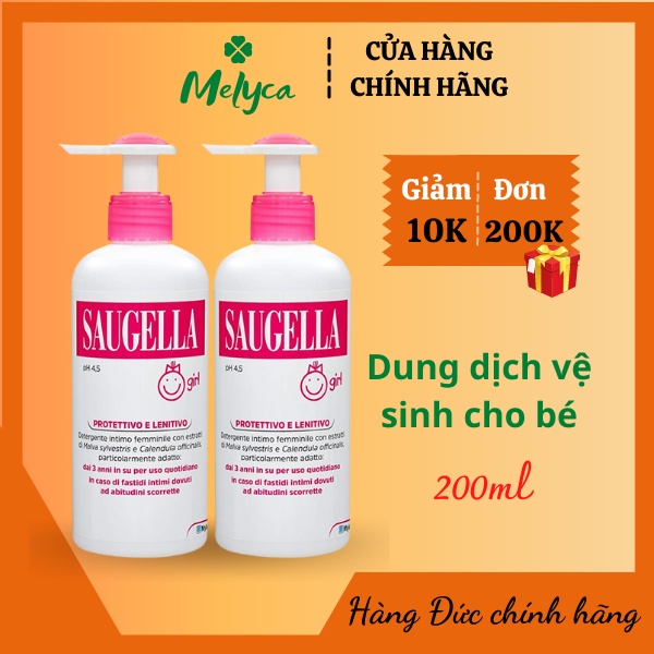 Dung dịch vệ sinh Saugella cho bé, 200ml - Shop Melyca