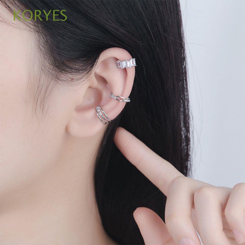Khuyên Kẹp Vành Tai Không Xỏ Có Thể Điều Chỉnh Phong Cách Hip Hop Hàn Quốc|Vòng Tay Đính Đá Nhiều Màu Sắc Thời Trang Cho Nữ