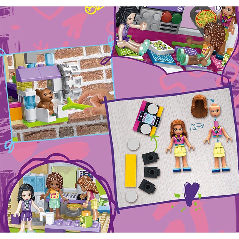 [đủ 868 chi tiết hàng loại 1] Đồ Chơi xếp hình lắp ráp Lego friends Ngôi Nhà Tình Bạn Model SX3012 Với