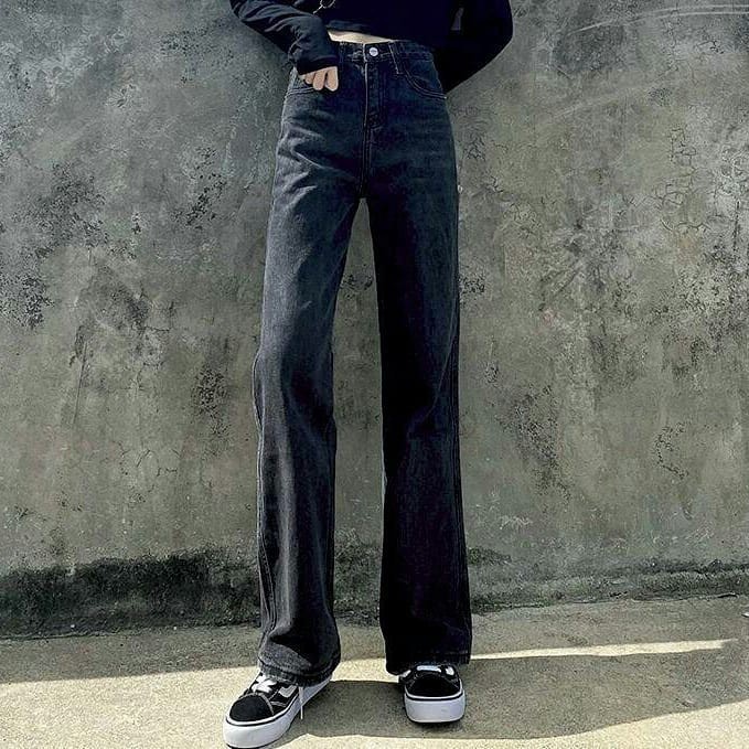 [ ĐẠI NHÂN ] QUẦN JEAN ỐNG RỘNG NỮ LƯNG CAO MÀU ĐEN FORM DÀI RỘNG LAI CUỐN CAO CẤP UTI ĐỦ SIZE HẤP DẪN MỌI NÀNG XINH ĐẸP