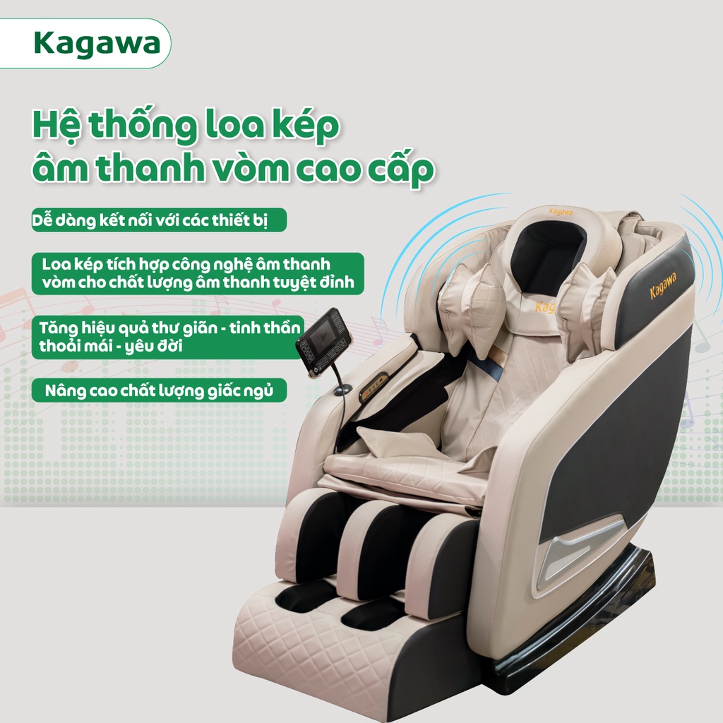 Ghế massage toàn thân KAGAWA K28  công nghệ mát xa túi khí nhiệt hồng ngoại tân tiến
