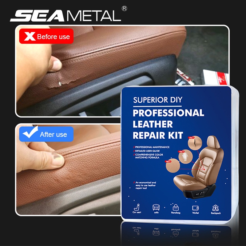 Bộ dụng cụ vệ sinh SEAMETAL chất liệu nhựa resin phục hồi vết trầy xước da tiện dụng cho ghế sofa