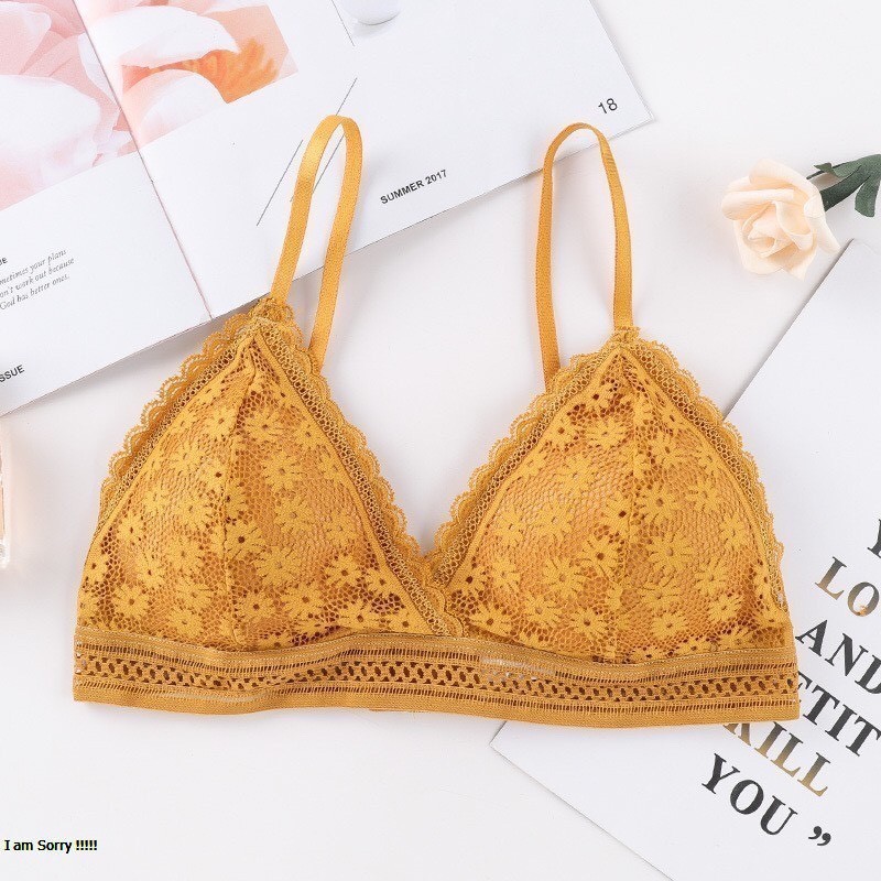 Áo Bralette kiểu Pháp áo bra không gọng mút mỏng tháo được nhiều màu mã 7338