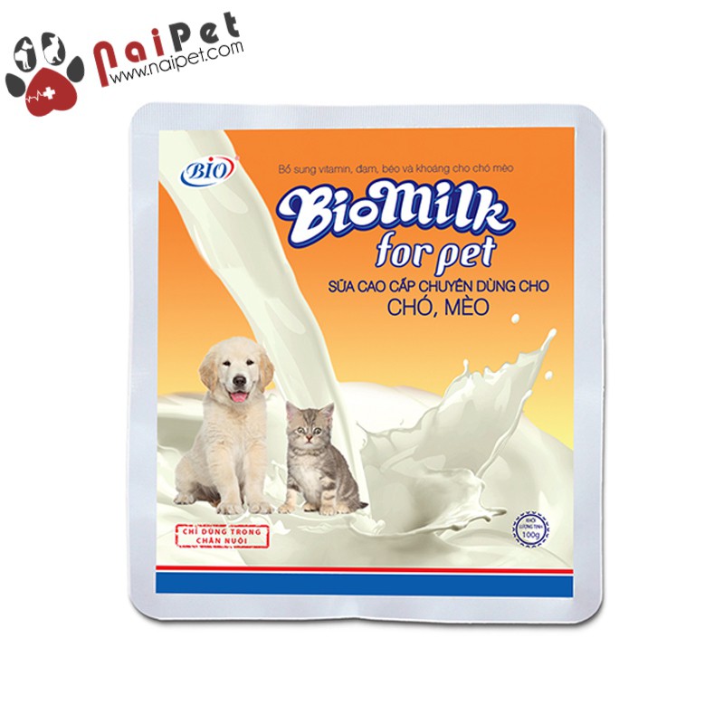 [Mã PETHOT giảm 8% đơn 199K] Sữa Bột Cung Cấp Vitamin Đạm Béo Và Khoáng Cho Chó Mèo Bio Milk For Pet 100g