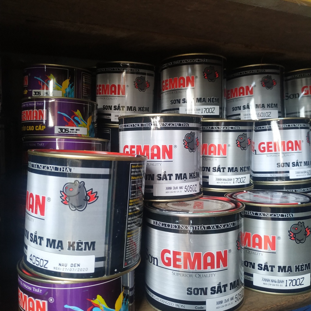 Sơn sắt mạ kẽm màu kem Geman lon 1kg