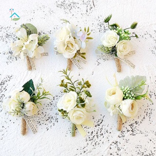 Phụ Kiện Hoa Hồng Giả Cài Áo Dành Cho Cô Dâu Chú Rể Trong Tiệc Cưới