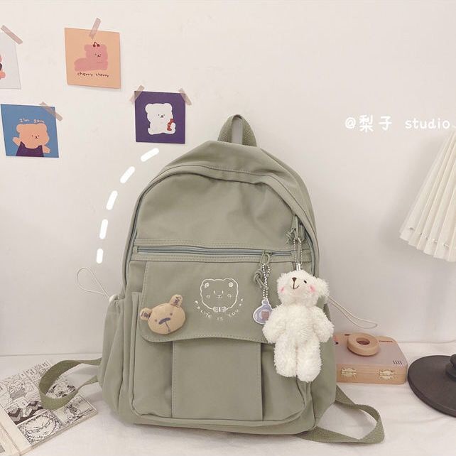 Ba Lô Vải Canvas Đựng Máy Tính Đáng Yêu Thời Trang Cho Nữ