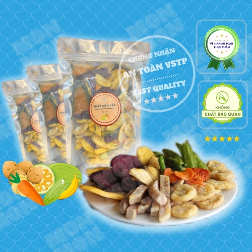 Thập cẩm sấy Đà Lạt loại 1 (hàng xuất khẩu) 200g ăn vặt Mon Mon = vừa ngon vừa rẻ