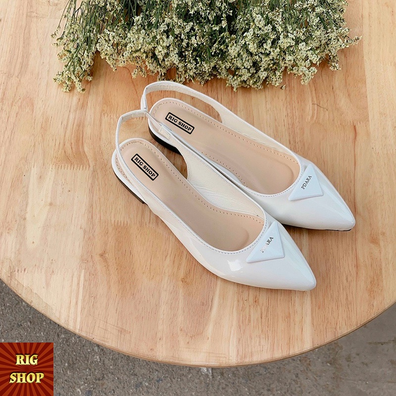 Giày bệt da bóng 2 màu siêu xinh hàng cao cấp