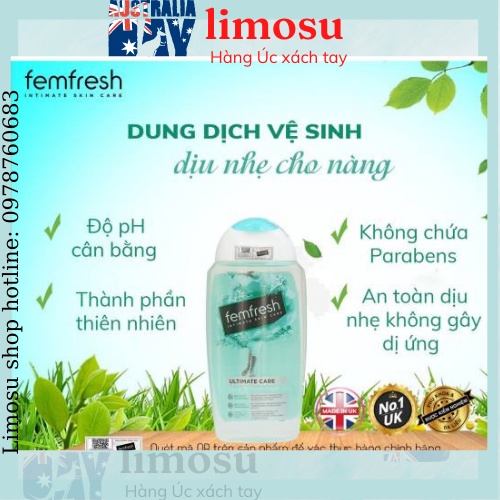 Dung dịch vệ sinh phụ nữ Femfresh Daily Intimate Wash 250ml