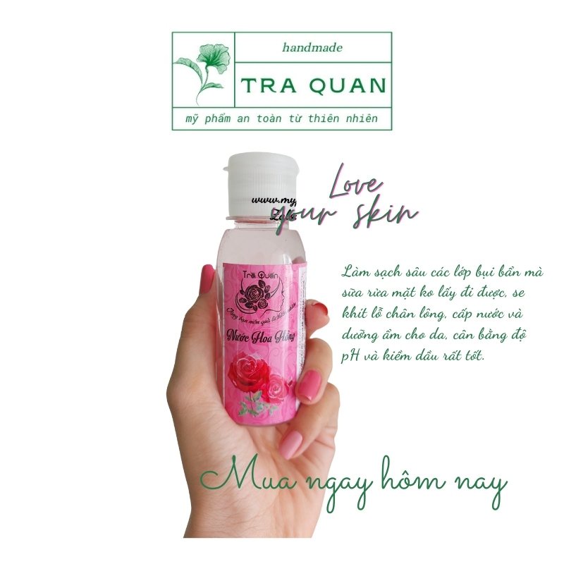 Nước hoa hồng Cung Cấp Độ Ẩm Cho Da Sáng Da Cân Bằng Độ pH Làm Dịu Da Se Khít Lỗ Chân Lông Trà Quán 100ml/50ml