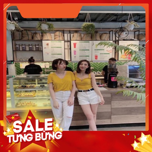 [FREE SHIP] Áo thun cổ tim đũi giấy siêu hot HY088 - Q.ỉn Store - Q.ỉn Store