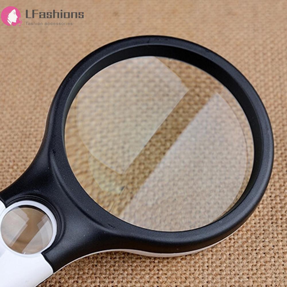 Lfashion❤ 3 LED Light 45X Handheld Reading Magnifying Glass Lens Jewelry Watch Loupe 