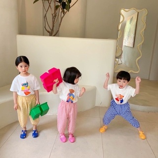 Sale dọn kho Quần dài Gingham phong cách Hàn Quốc cho bé mặc mùa Hè