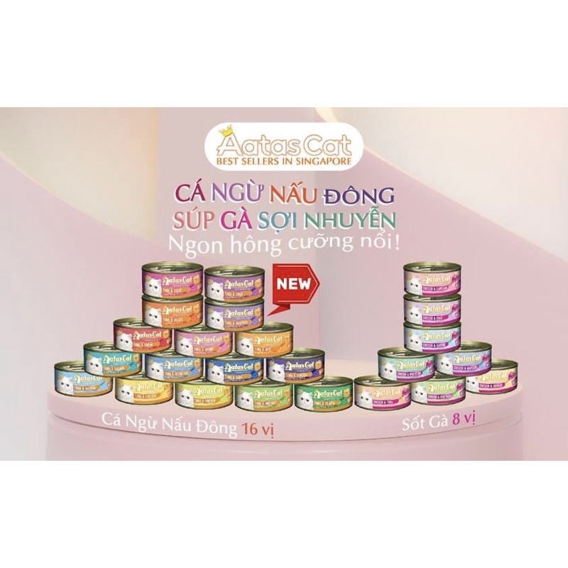[Chính hãng] Pate Aatas Cat Cá Ngừ Tươi Dành Cho Mèo - 80G
