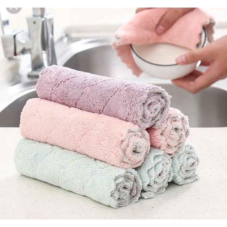 𝑿𝑨̉ 𝑯𝑨̀𝑵𝑮  Set 10 khăn lau bếp siêu thấm tiện lợi, làm bằng vải cotton siêu thấm hút