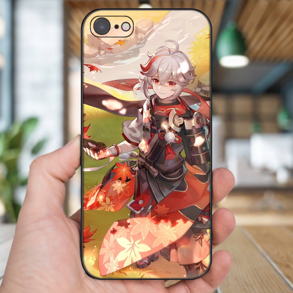 Ốp lưng iPhone 7, 8 dẻo đen cạnh vuông in hình Kazuha Genshin Impact