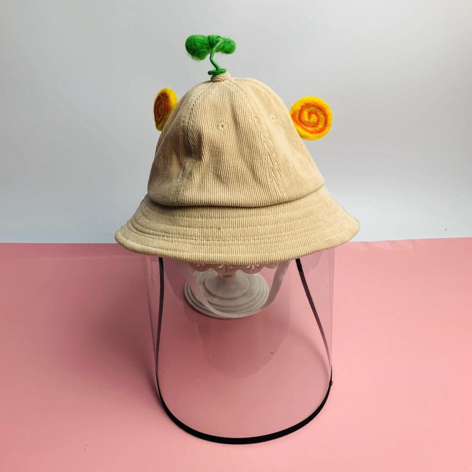 Nón Tai Bèo Chống Dịch Cho Bé, Mũ Có Kính Che Bụi, Chắn Gió, Côn Trùng Bay Vào Mặt Bé